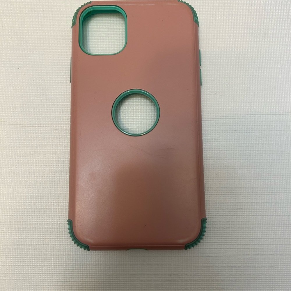 Pink and teal iPhone 11 case